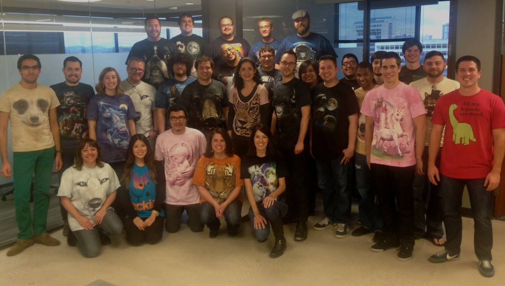 WP Engine team in crazy animal shirts