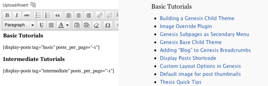 Display Posts Shortcode