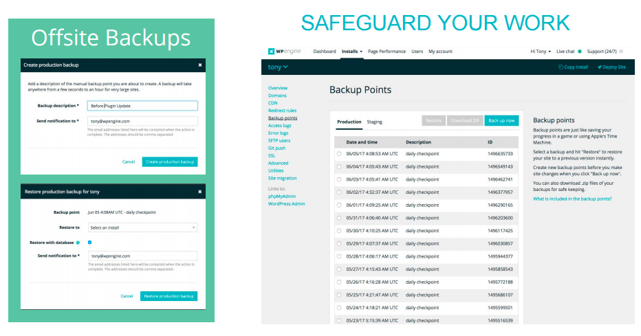offsite backups wp engine