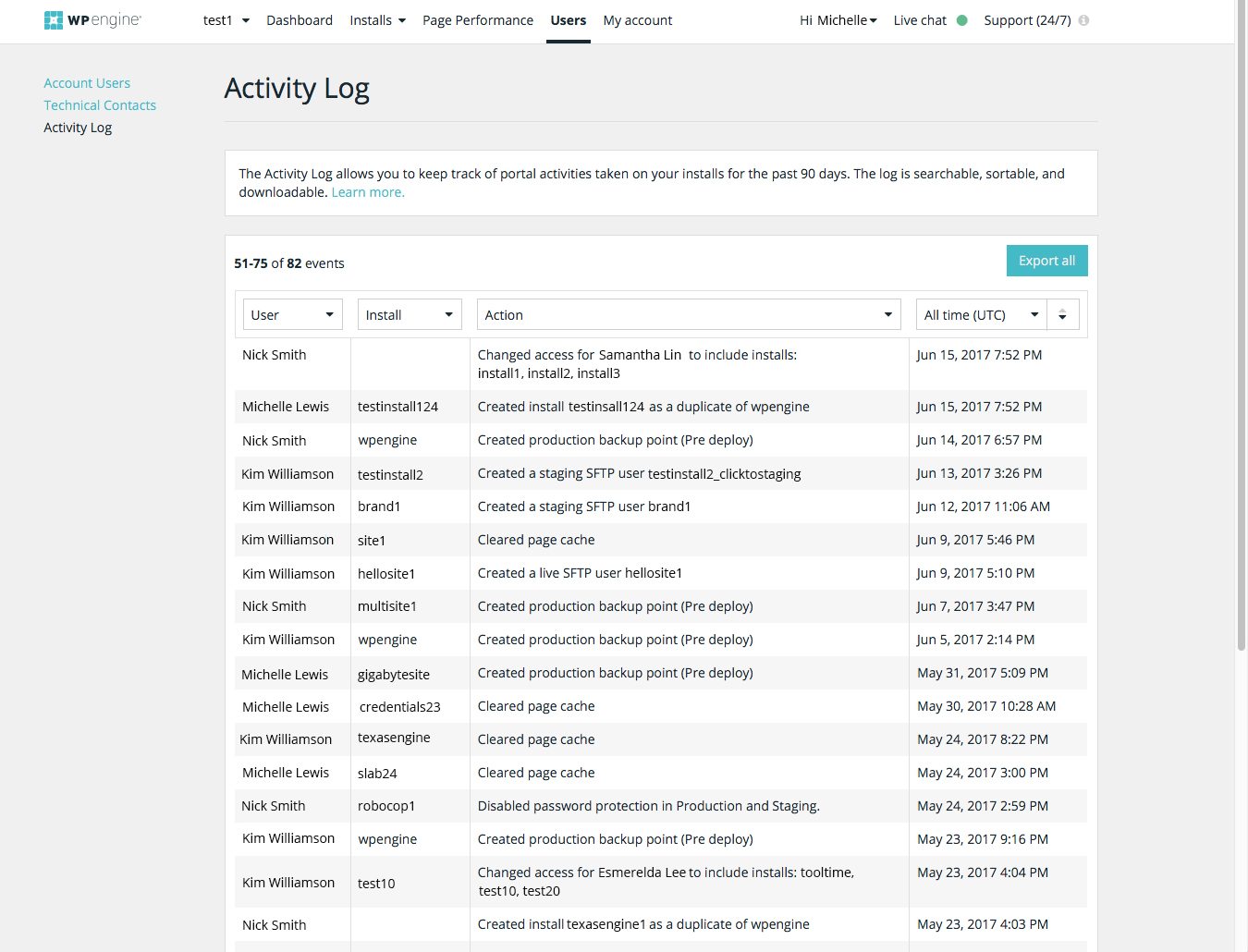 New Feature: User Portal Activity Log