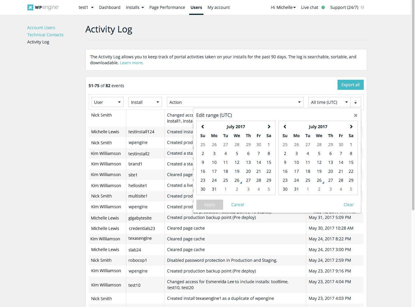 New Feature: User Portal Activity Log