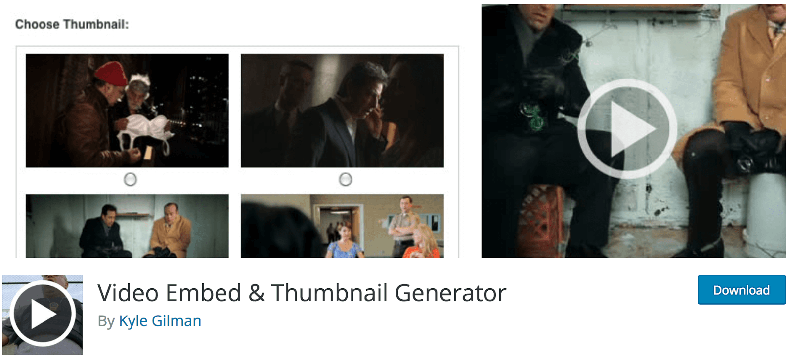 Video embed and thumbnail generator