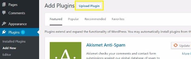 upload wordpress gutenberg plugin