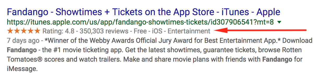 Organic search result for Fandango