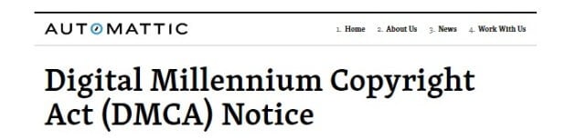 file copyright complaint for wordpress 