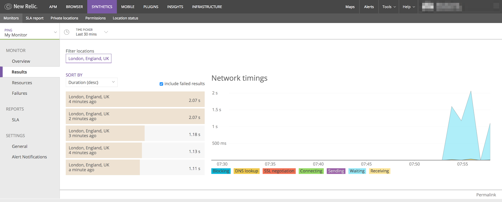 New relic speed test