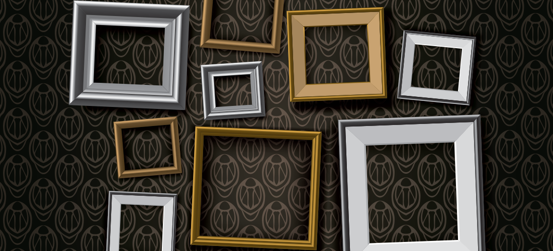 frames on a wall