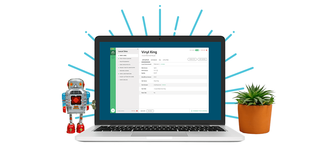 Local for local WordPress development on a laptop screen
