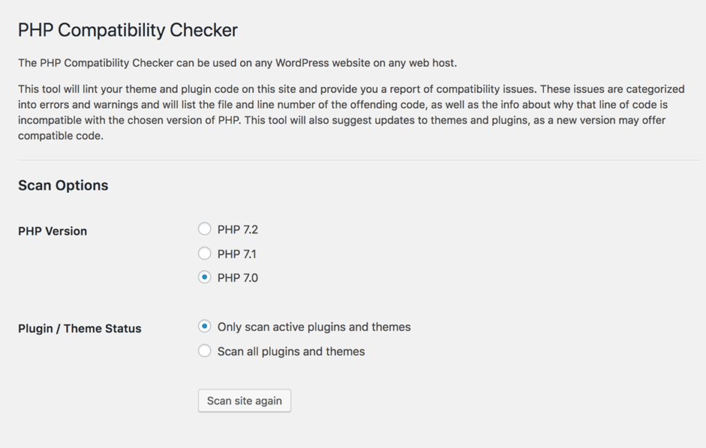 WP Engine's PHP Compatibility Checker 