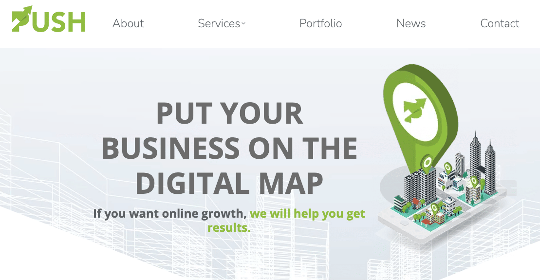 Screenshot from PUSH Design Group website