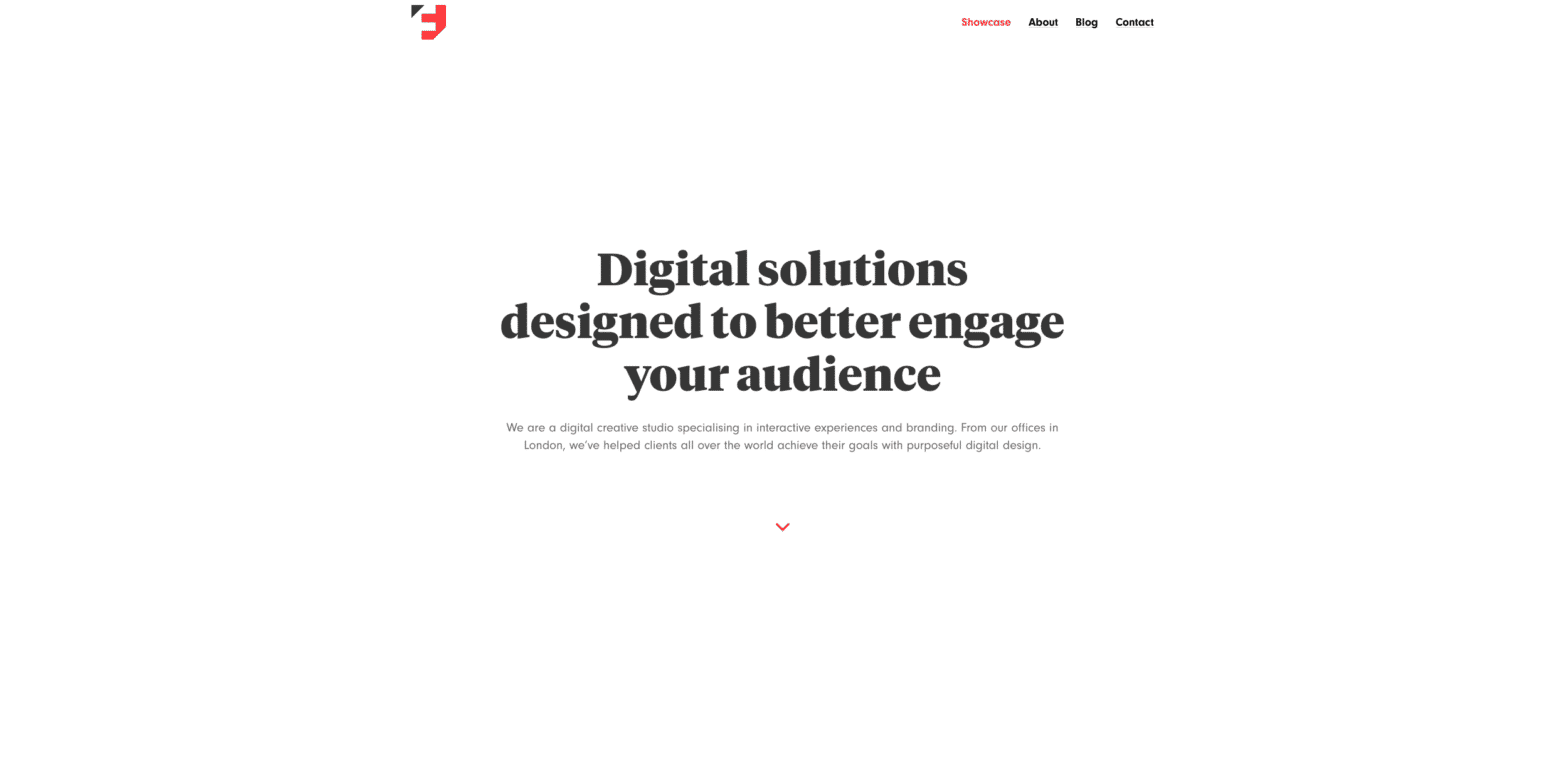 A screenshot of the homepage for Function & Form, one of the best agency websites