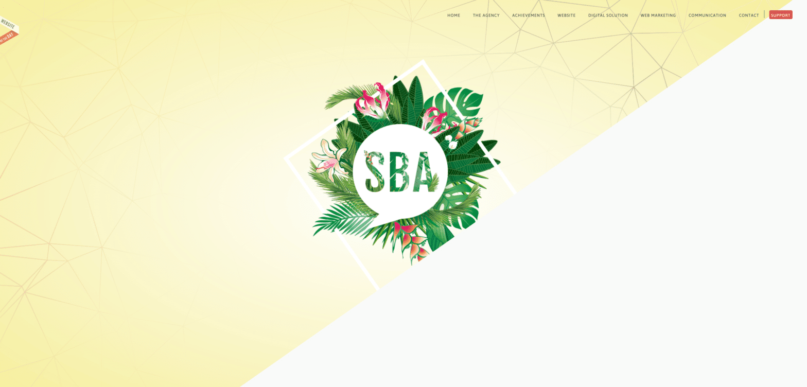 A screenshot of the homepage for SBA, one of the best agency websites