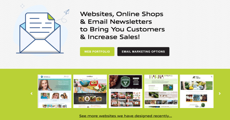 Screenshot from Creative Web Ideas website