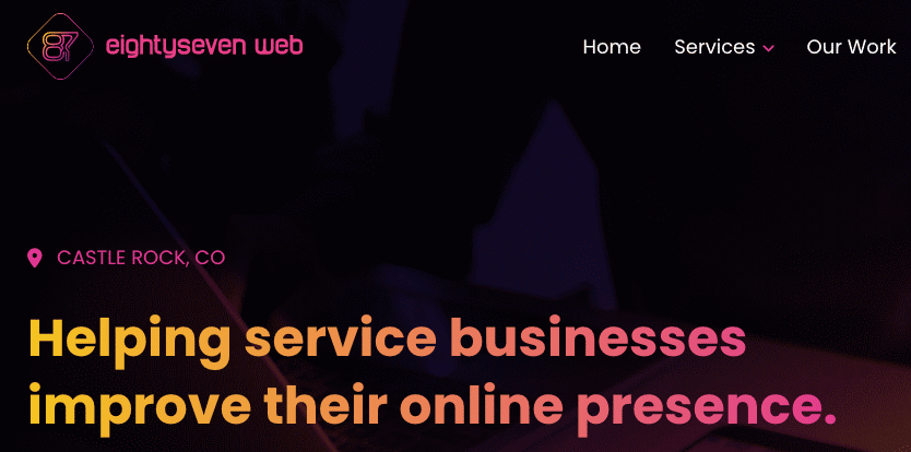 Screenshot from EightySeven Web website