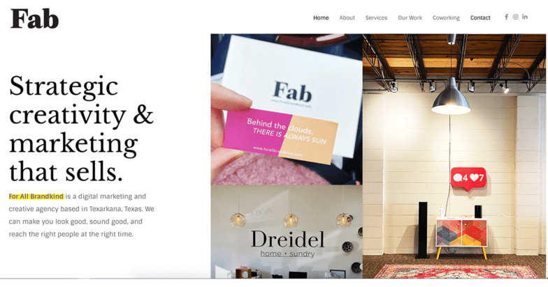 Screenshot from For All Brandkind website