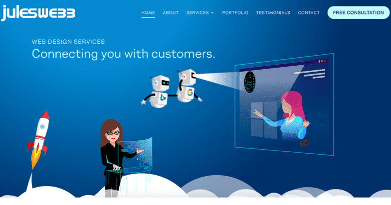 Screenshot from Jules Webb website