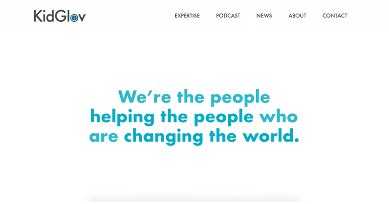 Screenshot from KidGlov website