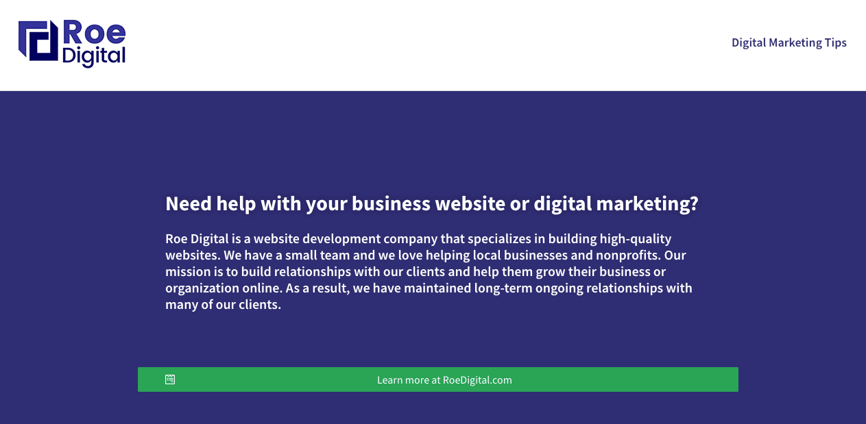 Screenshot from Roe Graphics website