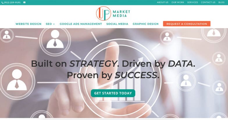 Screenshot from UP Market Media website