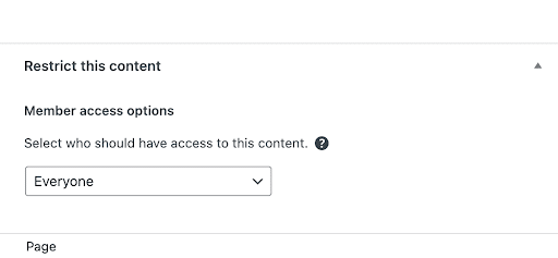 Restrict Content plugin dropdown menu