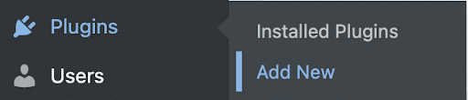 "add New" in the Plugins tab of WordPress Admin