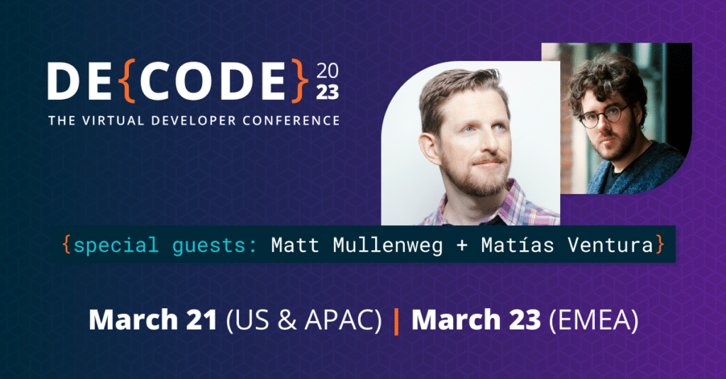 WP Engine DE{CODE} with special guests Matt Mullenweg and Matías Ventura