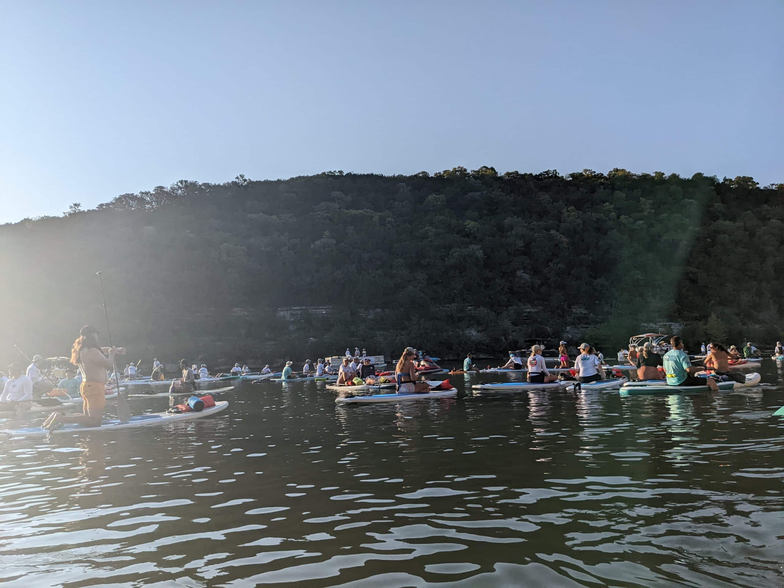 paddlers at the 2022 Dam That Cancer event