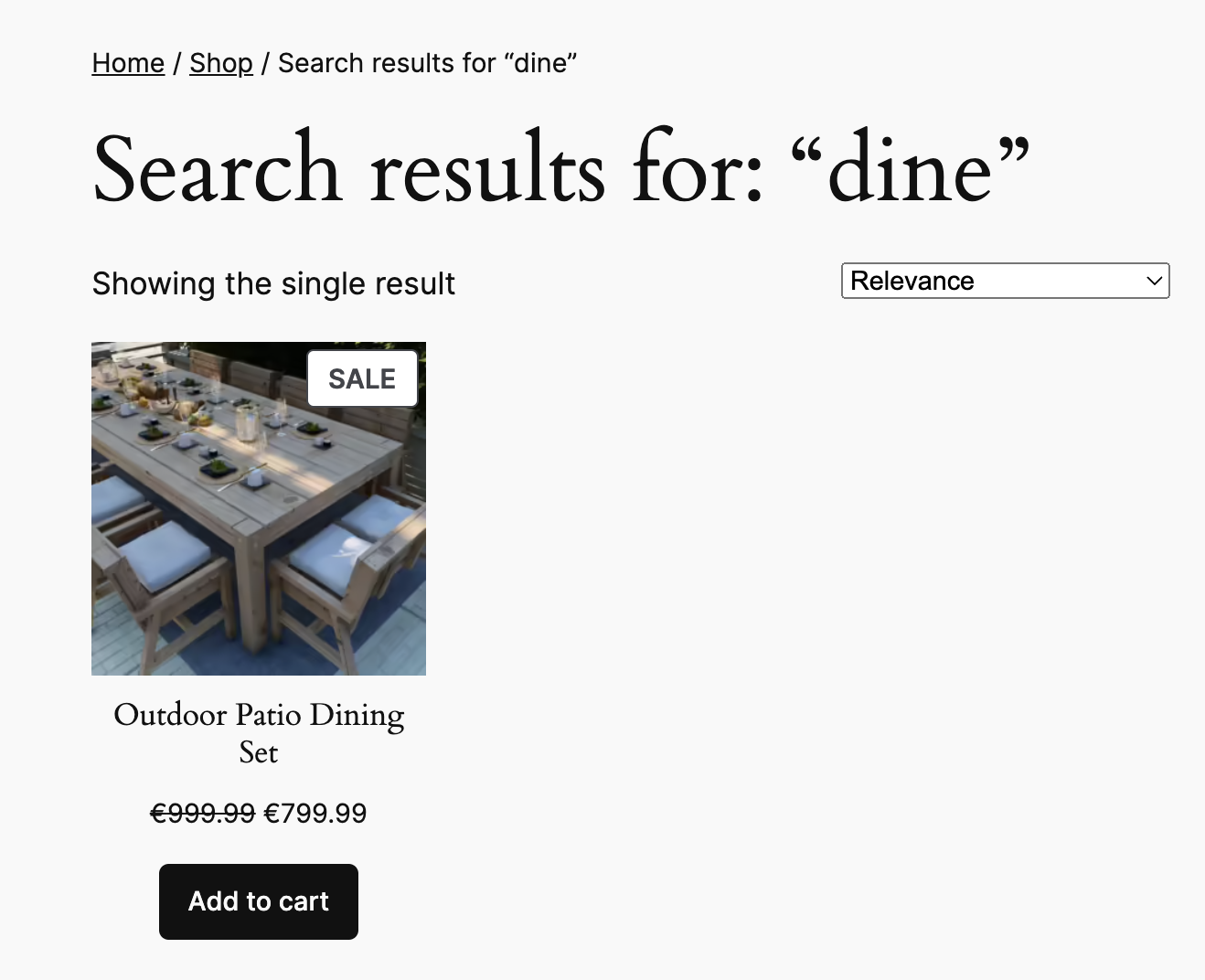 Screenshot of eCommerce product search results for WP Engine Smart Search.