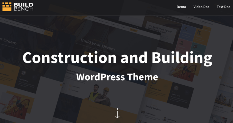 screenshot of the BuildBench theme demo on themeforest