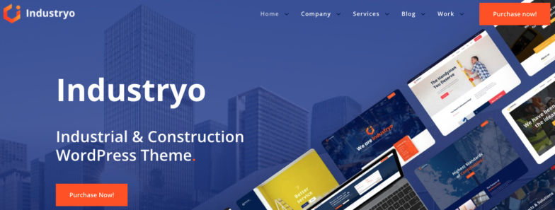 screenshot of the Industryo theme demo on themeforest