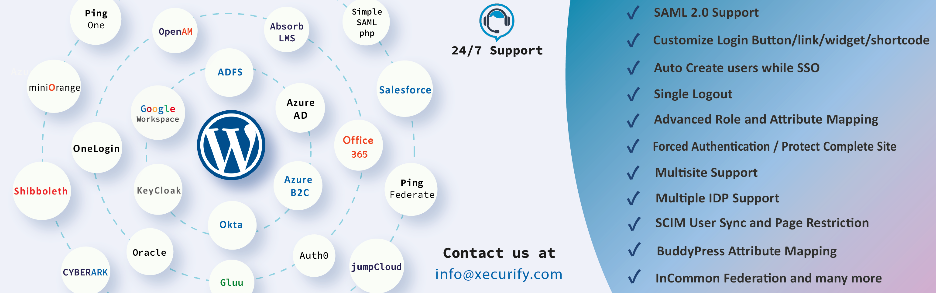 SAML SP Single Sign On plugin. Id Verification Plugin WordPress