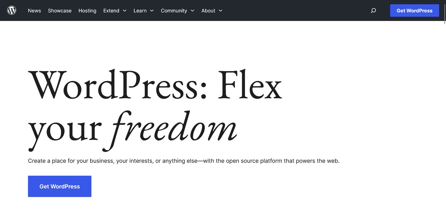 WordPress.org homepage