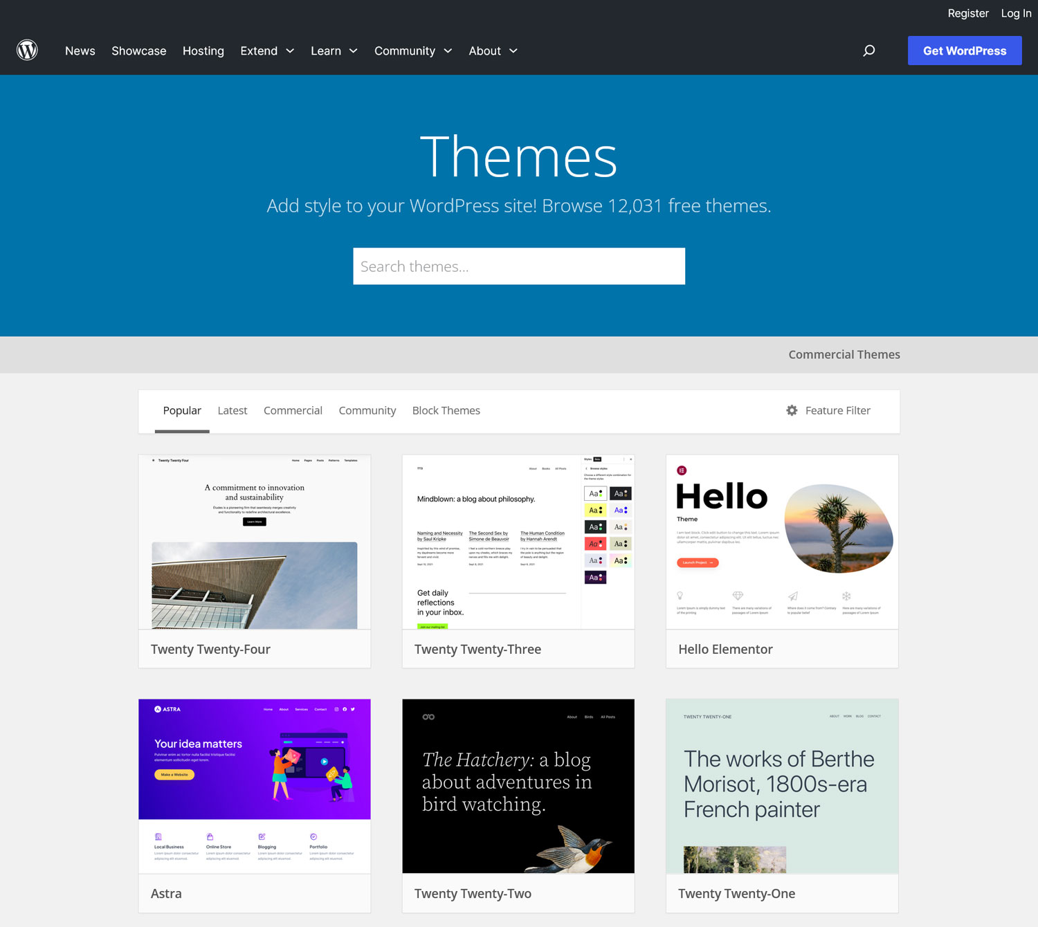 WordPress.org Themes directory