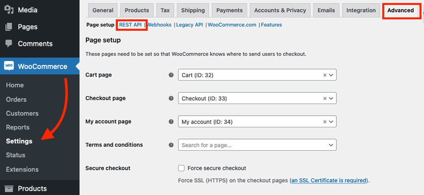 Generate WooCommerce API keys using the REST API