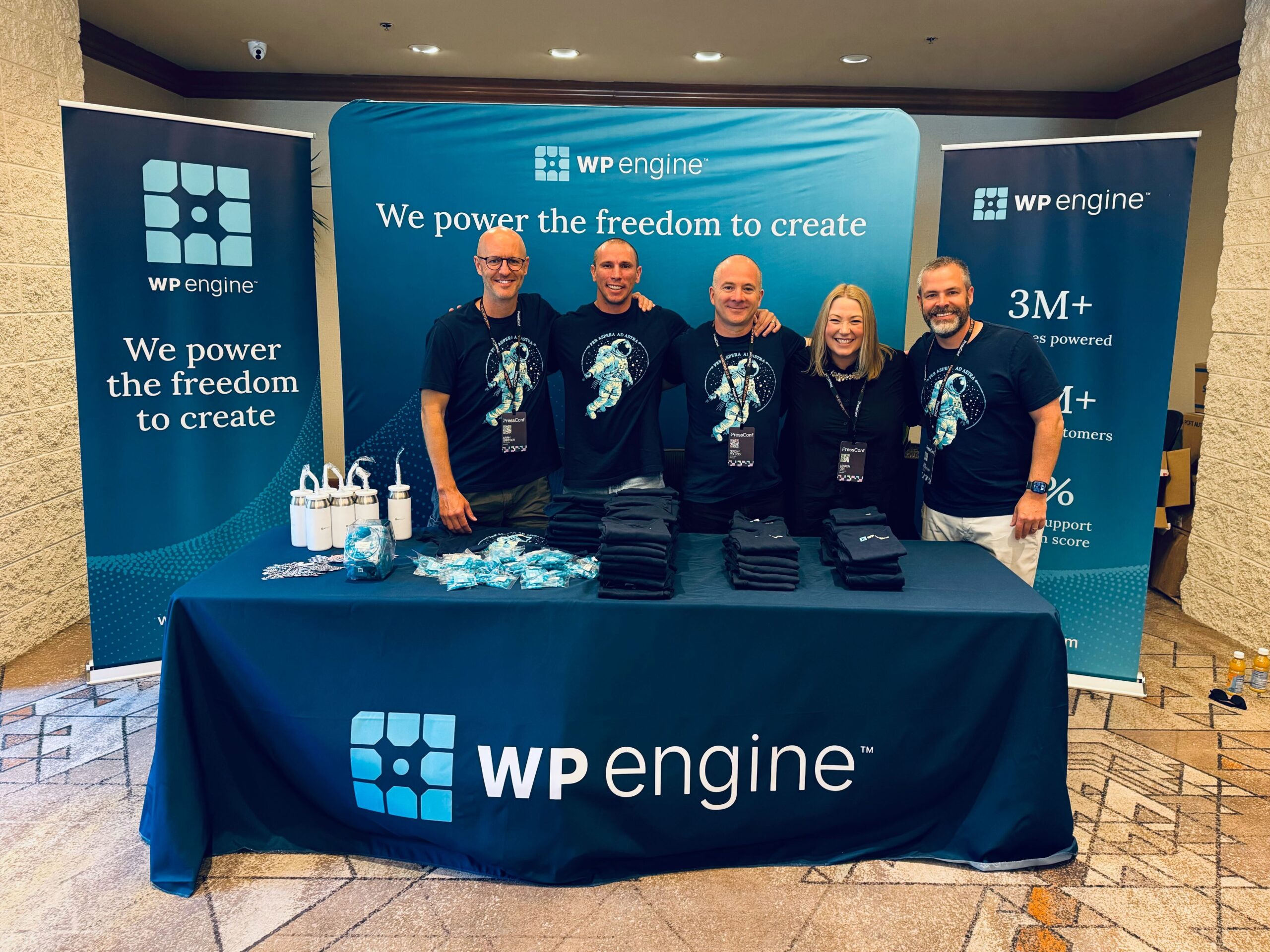 WP Engine employees in attendance at our PressConf booth