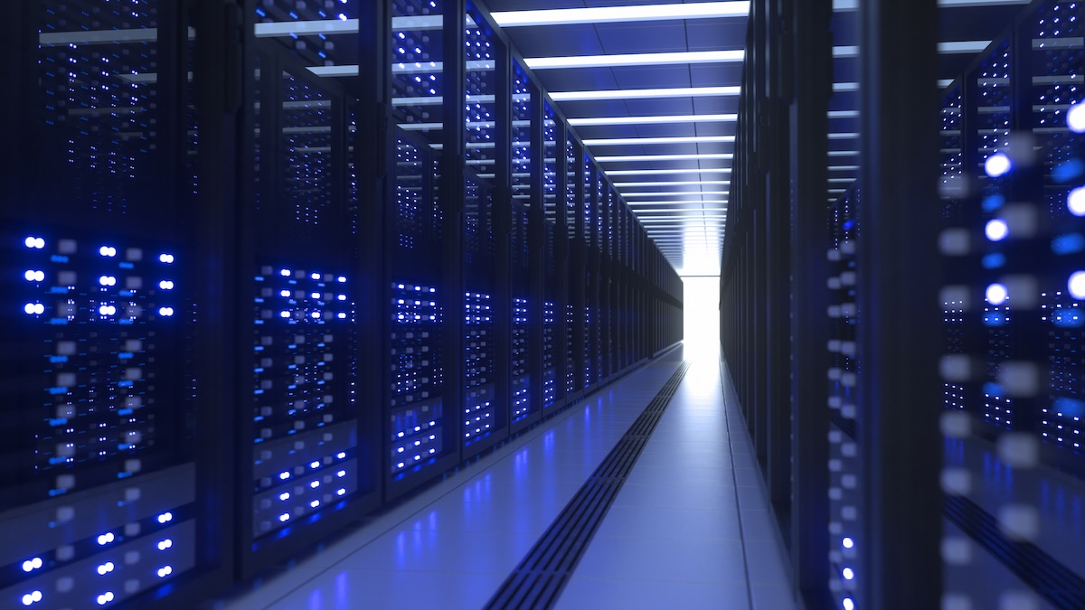 Data Center Computer Racks In Server Room